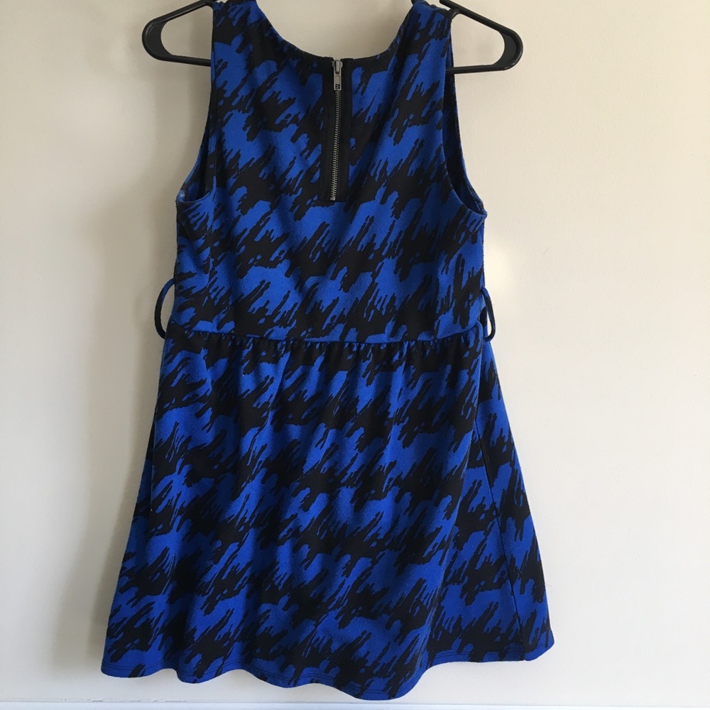 Blue & Black Houndstooth Dress